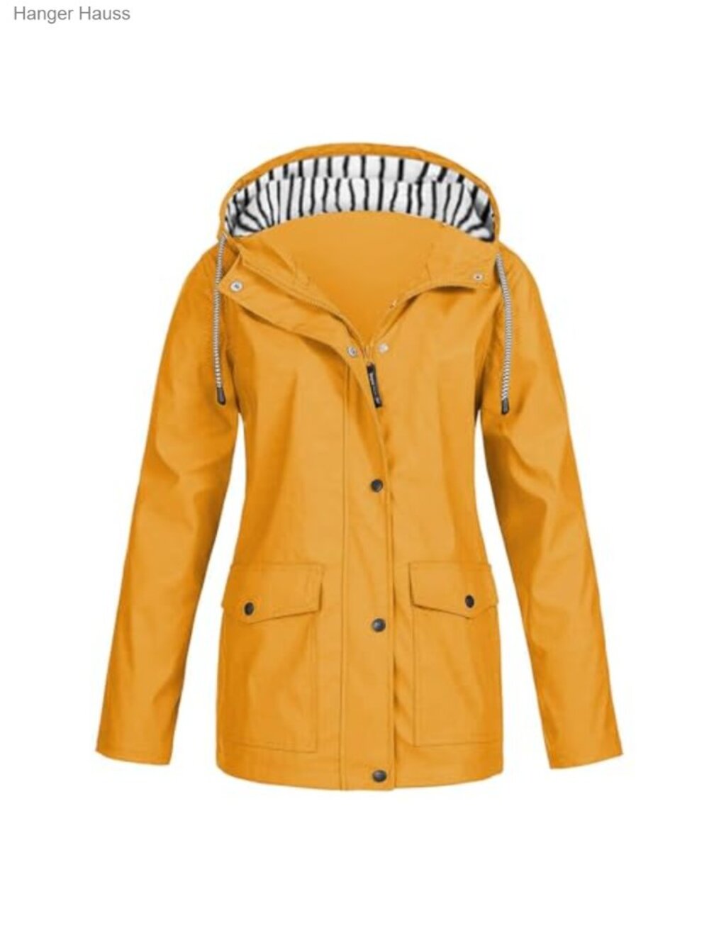 Women's Waterproof Hooded Raincoat Lightweight Zip Up Windbreaker with Pockets